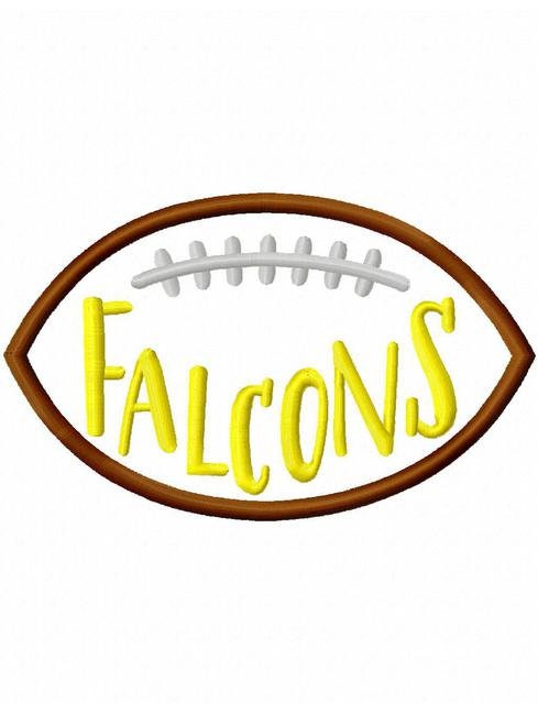 Falcons football appliqué machine embroidery design
