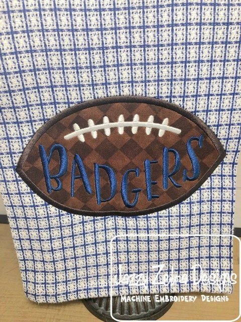 Badgers football appliqué machine embroidery design