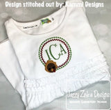 Turkey circle machine embroidery design