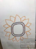 Sunflower vintage stitch machine embroidery design