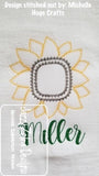 Sunflower vintage stitch machine embroidery design
