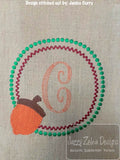 Acorn circle machine embroidery design