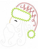 Santa vintage stitch machine embroidery design