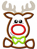 Reindeer boy applique machine embroidery design