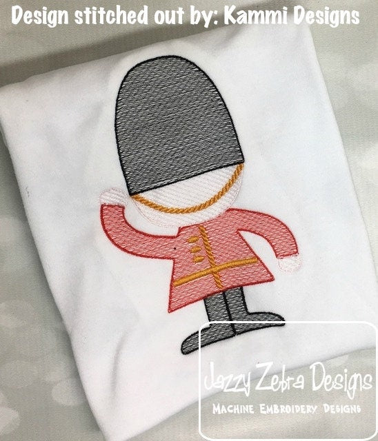 Queens Royal Guard sketch embroidery design - Queens guard sketch design - England sketch design - London sketch design