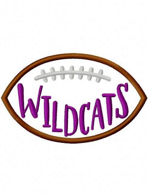 Wildcats football appliqué machine embroidery design
