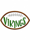 Vikings football appliqué embroidery design