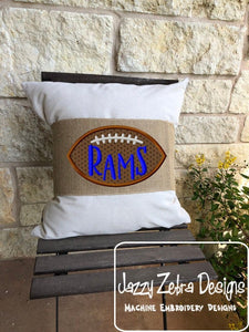 Rams Football appliqué machine embroidery design