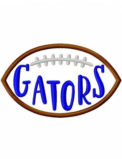 Gators football appliqué embroidery design