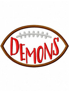 Demons Football appliqué embroidery design