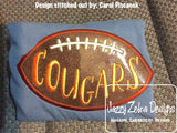 Cougars Football appliqué machine embroidery design