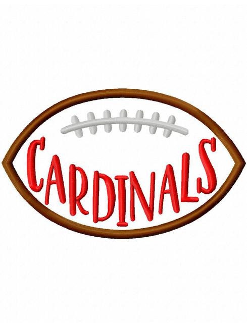 Cardinals football appliqué machine embroidery design
