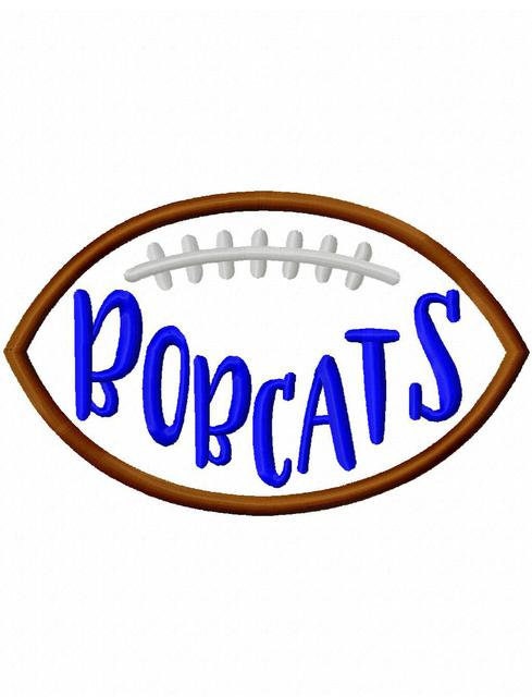 Bobcats football appliqué machine embroidery design