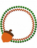 Acorn circle machine embroidery design