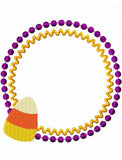 Candy Corn circle machine embroidery design