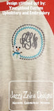 Snowman circle monogram frame machine embroidery design