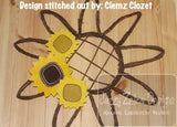 Sunflower vintage stitch machine embroidery design