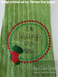 Christmas stocking circle frame machine embroidery design