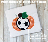 Soccer Pumpkin Applique machine embroidery design