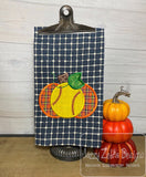Softball Pumpkin applique machine embroidery design