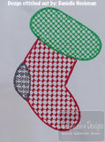 Christmas Stocking motif filled machine embroidery design