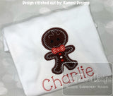 Gingerbread boy applique vintage stitch machine embroidery design