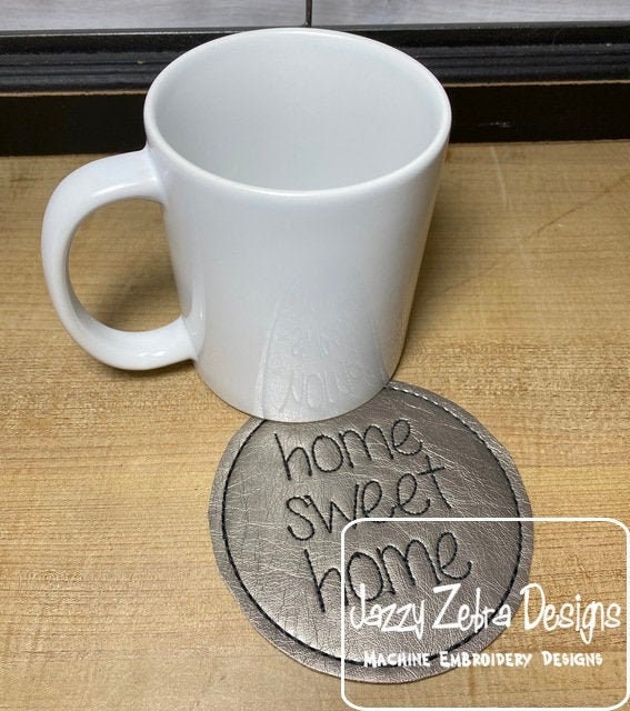 Blank round coaster In the hoop machine embroidery design