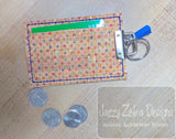 In the hoop coin purse and card holder machine embroidery design