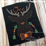 Fall Deer Buck motif filled machine embroidery design