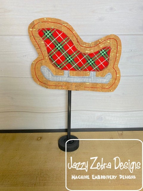 Sleigh stitch stand decoration In The Hoop machine embroidery design