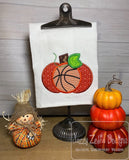 Basketball pumpkin applique machine embroidery design