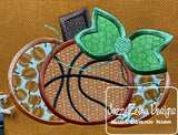 Basketball Pumpkin girl Applique machine embroidery design