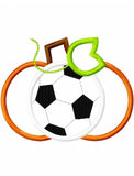 Soccer Pumpkin Applique machine embroidery design