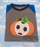 Soccer Pumpkin Applique machine embroidery design