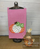 Volleyball Pumpkin girl Applique machine embroidery design