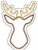 Deer Buck silhouette stick decoration In The Hoop machine embroidery design