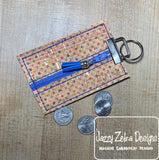 In the hoop coin purse and card holder machine embroidery design