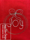Christmas Joy wreath sketch machine embroidery design