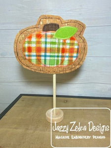 Pumpkin stick stand decoration In The Hoop machine embroidery design