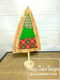 3 color/fabric Christmas tree silhouette In The Hoop stick machine embroidery design