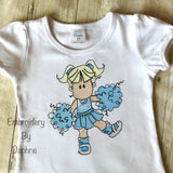 Cheerleader Sketch Machine Embroidery Design