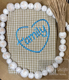 Family heart satin stitch machine embroidery design