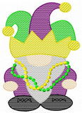 Mardi Gras gnome boy sketch machine embroidery design