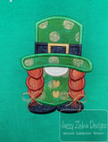 Leprechaun gnome girl applique machine embroidery design