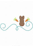Bunny swirl sketch machine embroidery design
