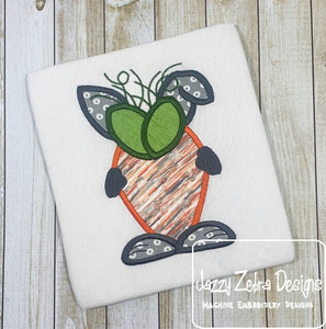 Easter Bunny with large carrot applique machine embroidery design