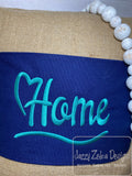 Home heart word machine embroidery design