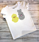 Bunny and chick sketch machine embroidery design