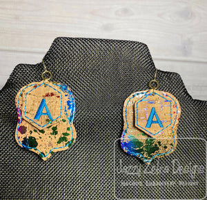 In The Hoop letter/font/alphabet layered Earrings machine embroidery design