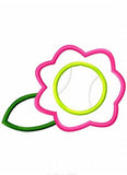 Tennis flower applique machine embroidery design